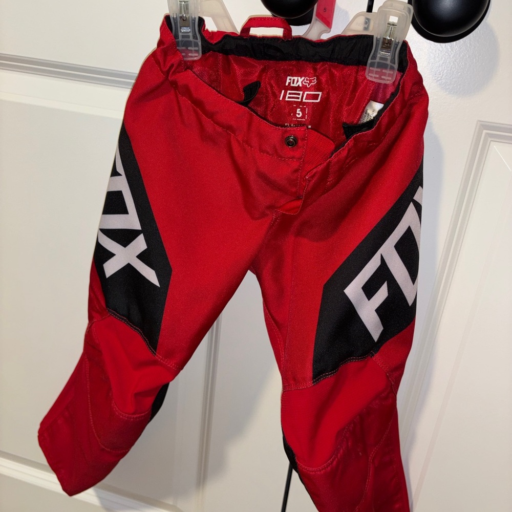 Fox Kids Red and Black racing Pants